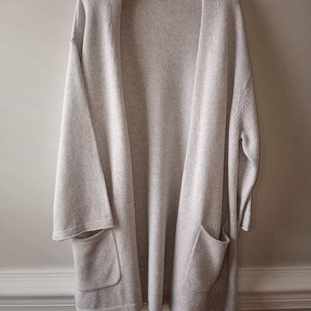 'purejill' by J. Jill Mist Grey Open Long Cardigan Size L NWOT - Picture 13 of 13